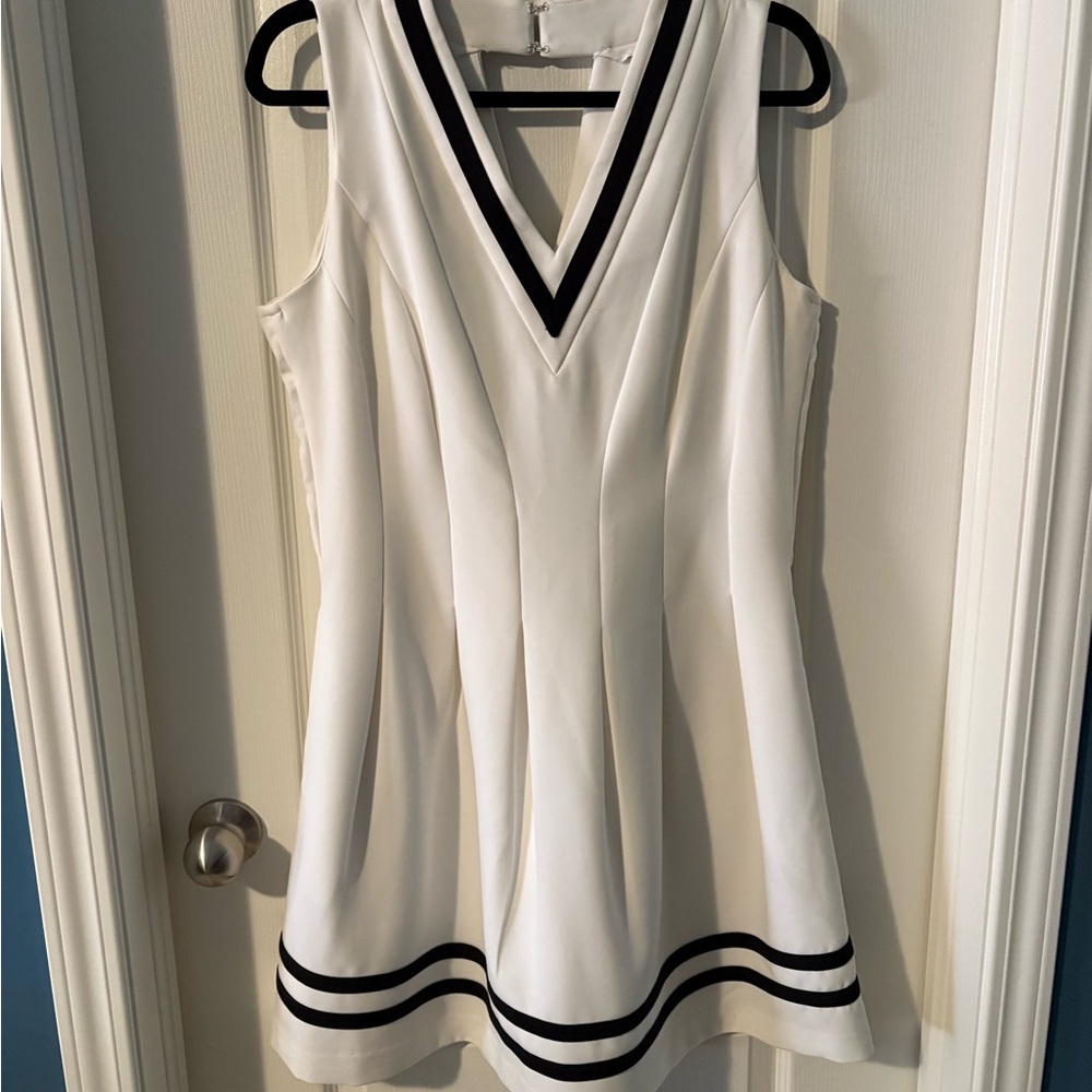 H&M White Dress with Black Accents